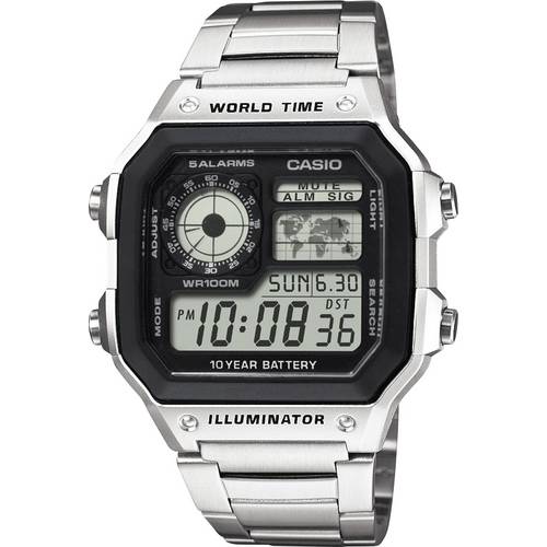 Casio Quarz Armbanduhr AE-1200WHD-1AVEF (B x H x T) 42.1 x 45 x 12.5 mm Gehäusematerial=Harz Material (Armband)=Edelstah...