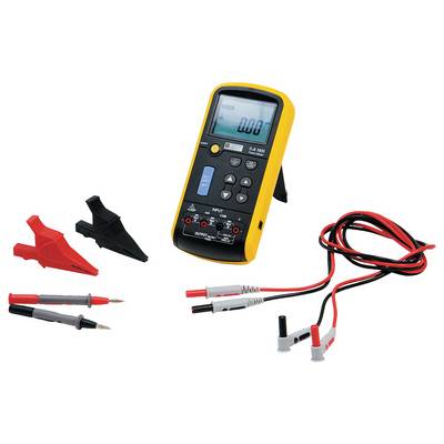 Digitalmultimeter mit Kabeln und Klemmen. Anzeige zeigt '0.07'. Verwendet zur Messung elektrischer Parameter wie Spannung und Stromstärke.