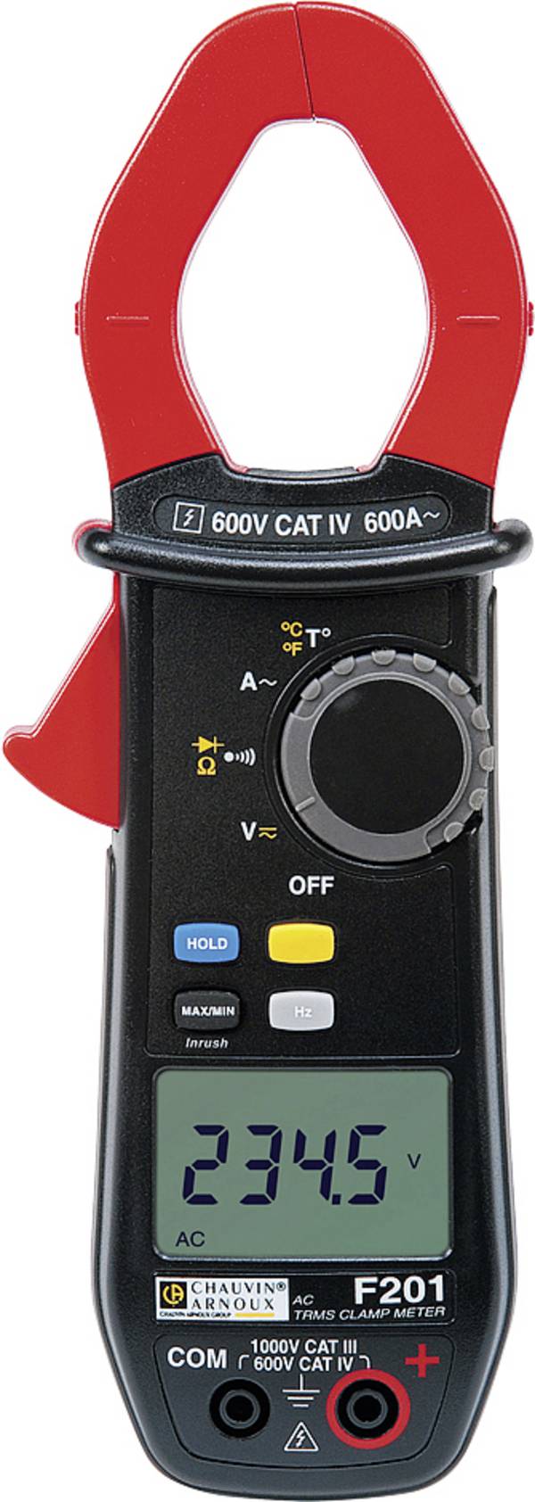 Chauvin Arnoux F201 Stromzange, Hand-Multimeter kalibriert (DAkkS-akkreditiertes Labor) digital CAT III 1000 V, CAT IV 600 V Anzeige (Counts): 6000