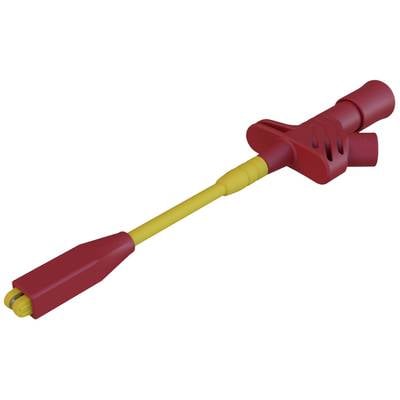 Ein gelb-rotes Werkzeug mit einem schlanken gelben Stab und rotem Griff, möglicherweise ein Handwerkzeug für spezielle Anwendungen.