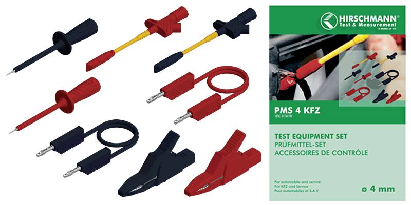 SKS Messleitungs-Set [ Lamellenstecker 4 mm - Lamellenstecker 4 mm] 1.50 m Schwarz, Rot SKS Hirschma