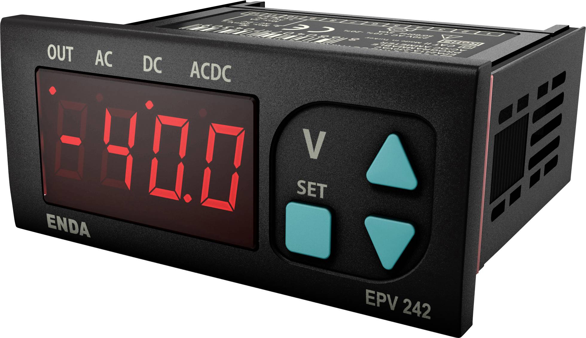 ENDA EPV242-R-230 Programmierbares LED-Voltmeter EPV242-R-230 ±500 V/AC/DC
