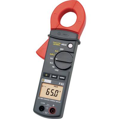 Handliches Stromzangen-Multimeter mit Digitalanzeige zeigt '65,0V'. Eignet sich zur Messung von Wechselstrom und Spannung.