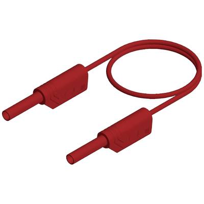 Abbildung eines roten Kabels mit zwei Steckern, die sich ähnlich sehen. Das Kabel ist gebogen und verbindet die beiden Steckerenden.