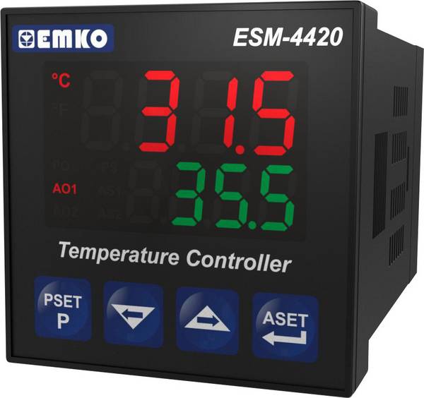 Emko ESM-4420 2-Punkt, P, PI, PD, PID Temperaturregler J, K, R, S, T, Pt100 -200 bis 1700 °C Relais 5 A, SSR (L x B x H) 95 x 48 x 48 mm