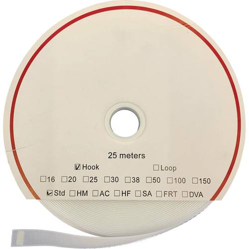 FASTECH® T0101600000325 Klettband zum Aufkleben Hotmelt Haftteil (L x B) 25000 mm x 16 mm Weiß 25 m