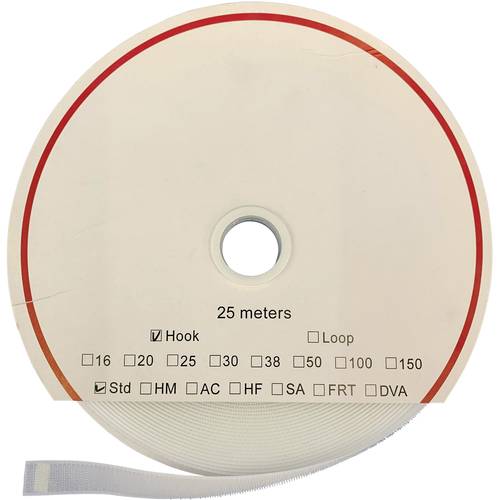 FASTECH® T0105000000325 Klettband zum Aufkleben Hotmelt Haftteil (L x B) 25000 mm x 50 mm Weiß 25 m