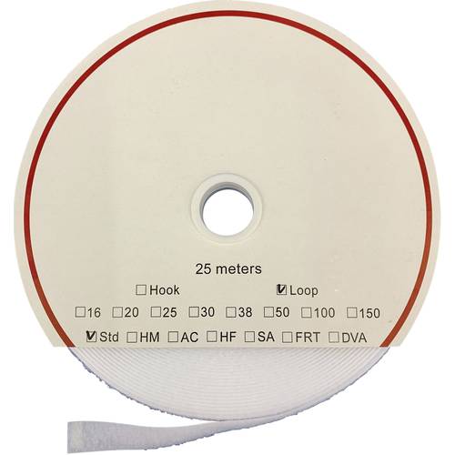 FASTECH® T0202000000325 Klettband zum Aufkleben Hotmelt Flauschteil (L x B) 25000 mm x 20 mm Weiß 25 m