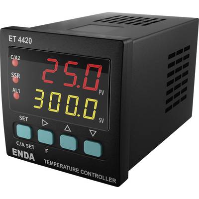 Enda ET4420-230 PID Temperaturregler Pt100, J, K, T, S, R  Relais 2 A, SSR (L x B x H) 94 x 48 x 48 mm