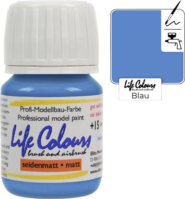 Elita LC000030-SM-015 Modellbau-Farbe Blau seidenmatt 15 ml
