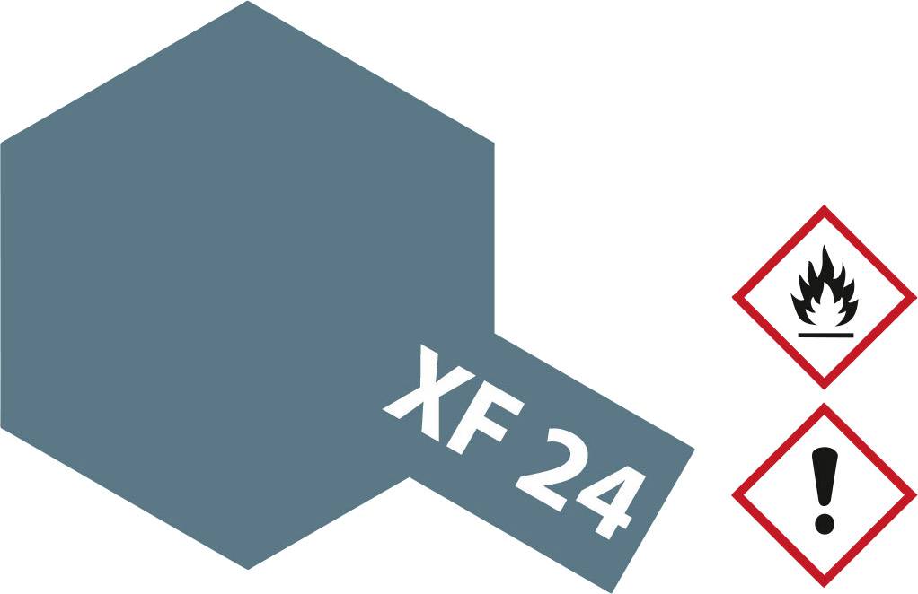 Gefahrensymbol: Flamme und Ausrufezeichen neben einem sechseckigen grauen Bereich mit der Aufschrift 'XF 24'.