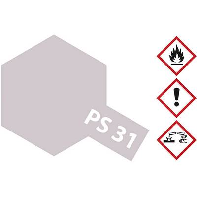 Chemikalienbehälter mit Label 'PS 31'. Sicherheitswarnsymbole: entzündlich, reizend, ätzend auf der rechten Seite.