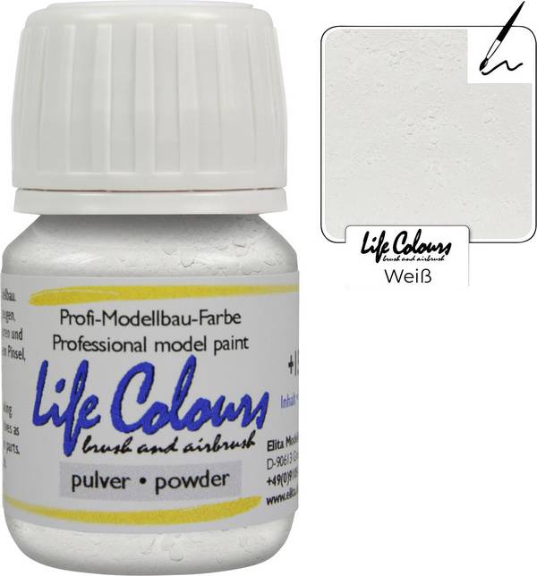 Elita LC030260 Modellbahn-Pulverfarbe Weiß pulverfarbe 30 ml
