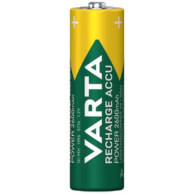 Wiederaufladbare Varta-Batterie mit 2600mAh und 1,2V. Geeignet für Geräte mit hohem Energieverbrauch.