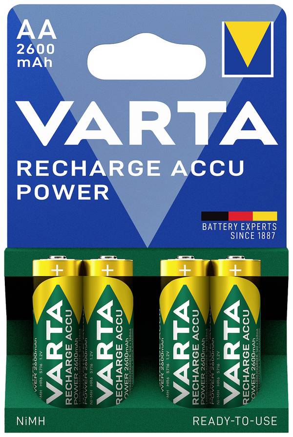 Varta RECH.AC.Power AA2600mAh BLI4 Mignon (AA)-Akku NiMH 2600 mAh 1.2 V 4 St.