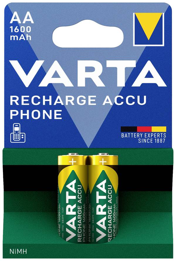 Varta RECH.AC.Phone AA1600mAh BLI2 Mignon (AA)-Akku NiMH 1600 mAh 1.2 V 2 St.
