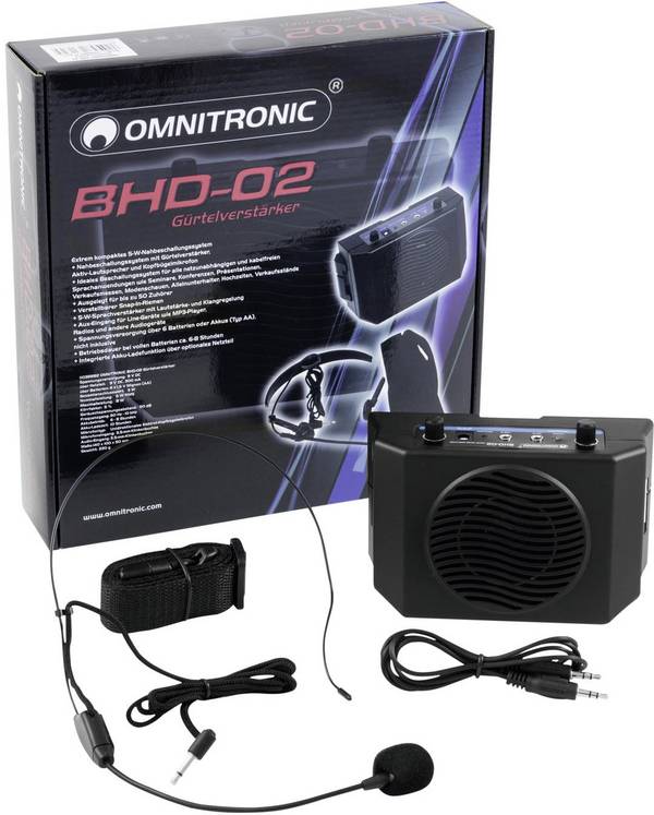 Omnitronic BHD-02 Mobiler PA Lautsprecher 50 cm 2 Zoll batteriebetrieben 1 St.