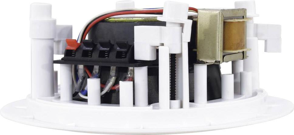 Elektronisches Bauteil mit verschiedenen Anschlüssen und Kabeln, umgeben von einer weißen Halterung. Hauptsächlich für Technikzwecke.