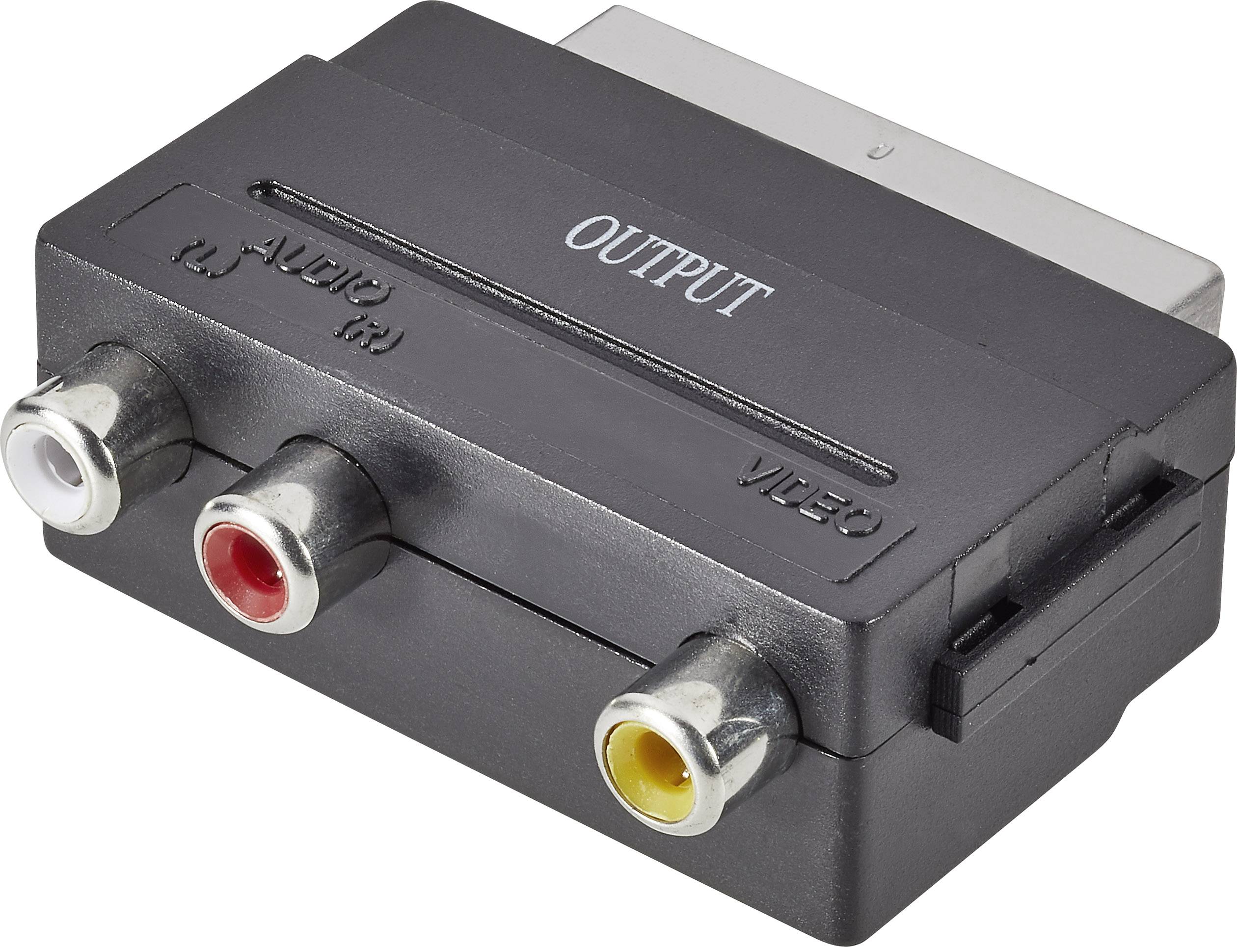 SPEAKA PROFESSIONAL SCART / Cinch Adapter [1x SCART-Stecker - 3x Cinch-Buchse] Schwarz