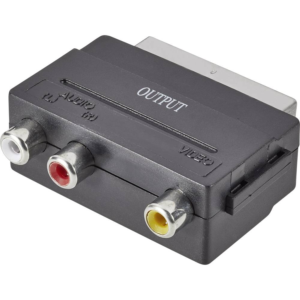 SpeaKa Professional SCART-Cinch Adapter [1x SCART-stekker 3x Cinch-koppeling] Zwart