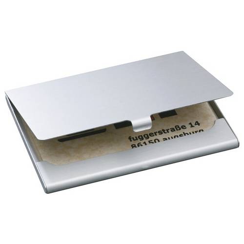 Sigel VZ135 Visitenkartenetui 15 Karten (B x H x T) 92 x 63 x 5 mm Silber (matt) Aluminium