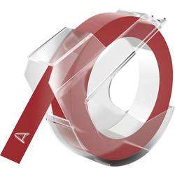 Image of DYMO 3D Prägeband, Schriftband Bandfarbe: Rot Schriftfarbe: Weiß 9 mm 3 m 520102