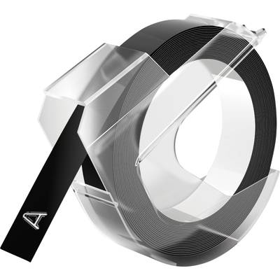 DYMO 3D Prägeband, Schriftband   Bandfarbe: Schwarz Schriftfarbe: Weiß 9 mm 3 m 520109