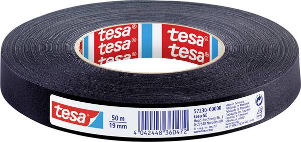 tesa  57230-00000-02 Gewebeklebeband  Schwarz (L x B) 50 m x 19 mm 1 St.