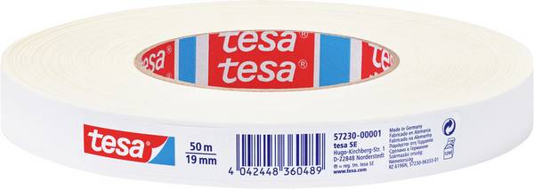 tesa  57230-00001-02 Gewebeklebeband  Weiß (L x B) 50 m x 19 mm 1 St.