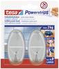 tesa POWERSTRIPS® Klebehaken Large Oval Chrom Inhalt: 2 St.