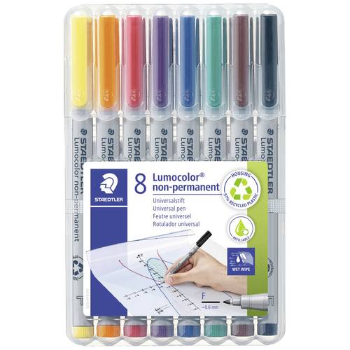 Staedtler Folienstift Lumocolor® 316 WP8 Blau, Braun, Gelb, Grün, Orange, Rot, Schwarz, Violett
