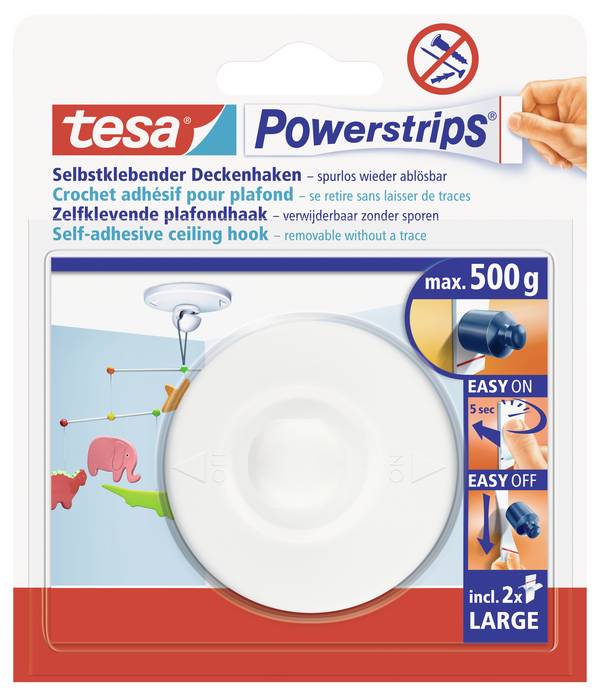 tesa POWERSTRIPS® Zimmerdeckenhaken Weiß Inhalt: 1 St.