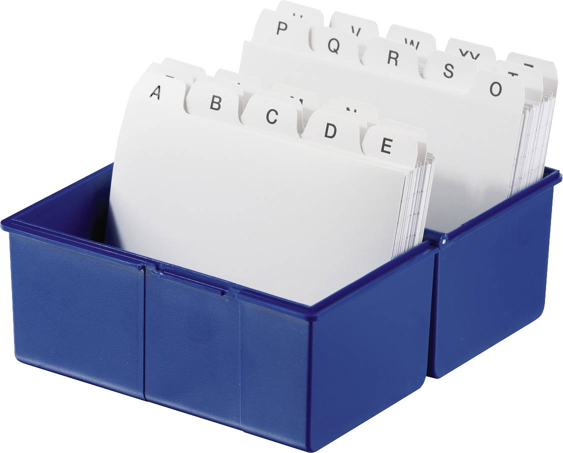 HAN HAN - Kartei - für A6 - Kapazität: 300 Karten 976-14 Karteibox Blau max. Anzahl der Karten: 400 Karten DIN A6 quer-1