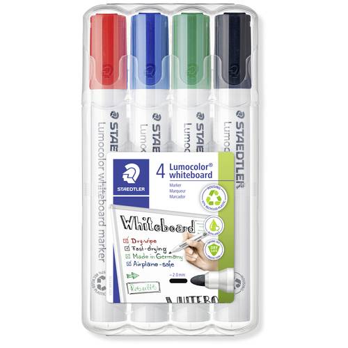 Thumbnail - Staedtler Lumocolor 351 351 WP4 Whiteboardmarker Schwarz, Blau, Rot, Grün 4 St.