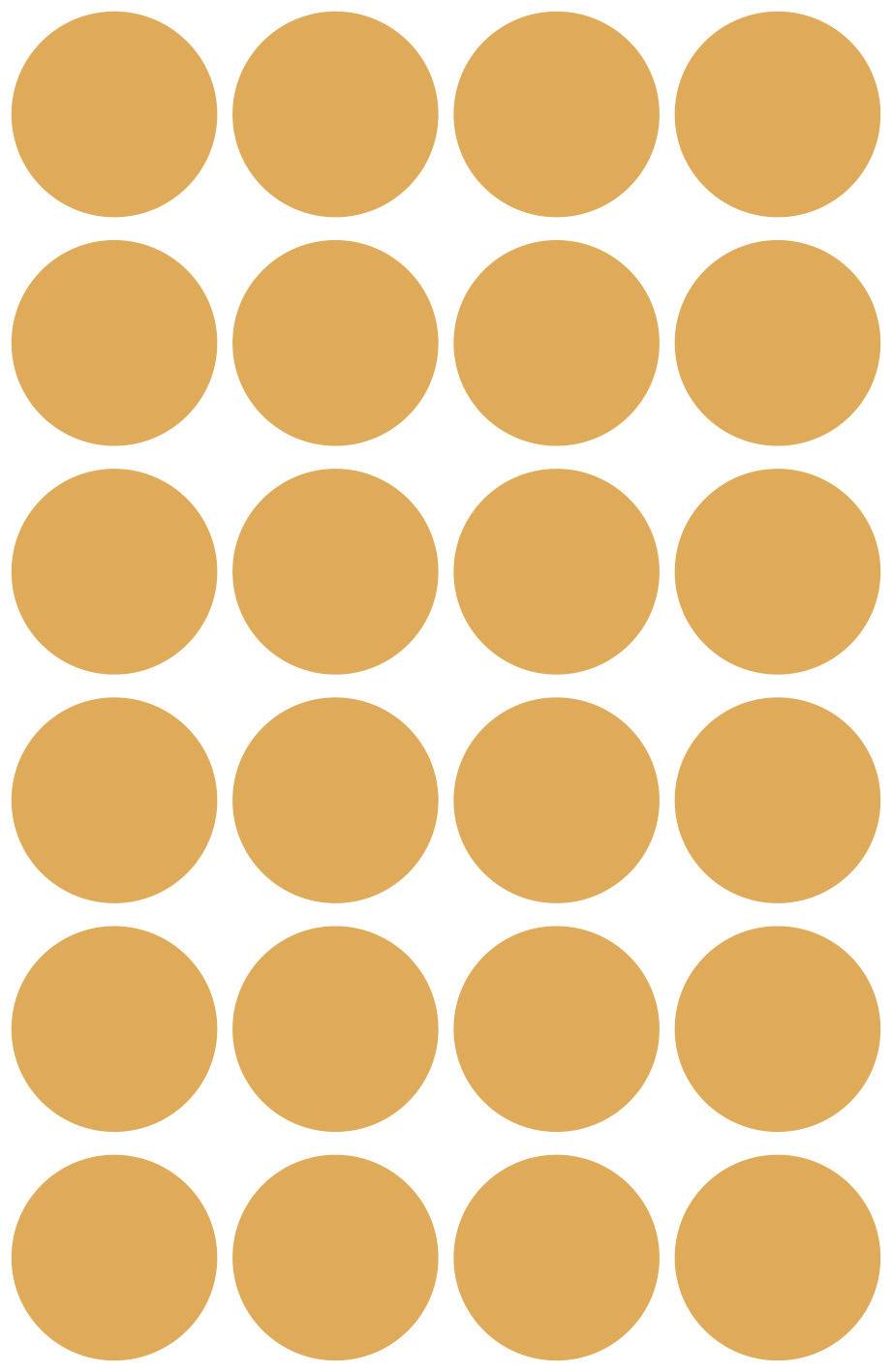 '23 orangefarbene Kreise in einem 5x5 Raster, davon ein Platz leer.'