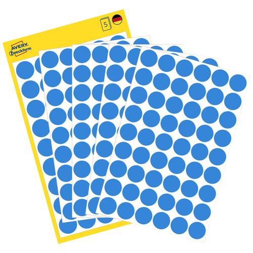 Avery-Zweckform 3142 Markierungspunkte Etiketten Ø 12 mm Blau 270 St. Permanent haftend Papier