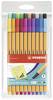 STABILO point 88 8820 Fineliner Gelb, Orange, Rot, Dunkelrot, Pink, Violett, Lila, Blau, Hellblau, Mittelblau, Türkisblau, Grün, Hellgrün, Eisgrün, Olivgrün, Braun, Ocker dunkel, Hellgrau, Dunkelgrau, Schwarz 0.4 mm 20 St.