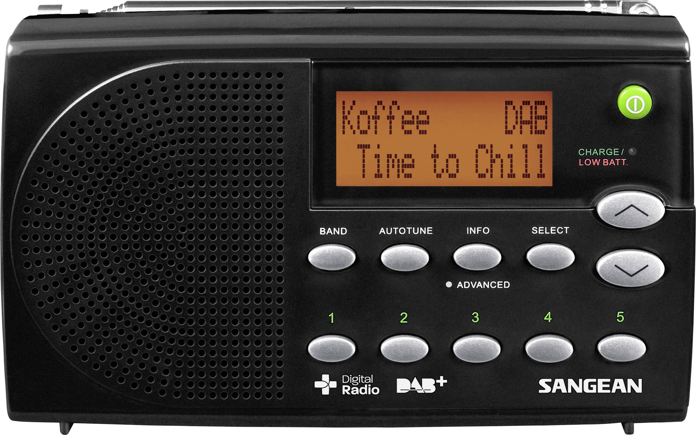 SANGEAN DPR-65 DAB+ Kofferradio DAB+, UKW Akku-Ladefunktion Schwarz