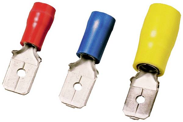 Weidmüller 9200600000 Flachsteckverbinder flache Ausführung Steckbreite: 6.3 mm Steckdicke: 0.8 mm Teilisoliert Gelb 100 St. Piece