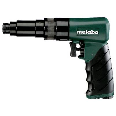 Metabo tragbares pneumatisches Handwerkzeug mit schwarzer Düse und grünem Pistolengriff auf weißem Hintergrund.
