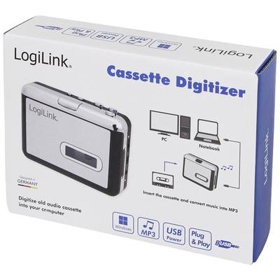 Kassettendigitalisierer von LogiLink: Gerät zum Umwandeln von Kassetten in MP3, kompatibel mit PC und Notebook. USB-Anschluss.