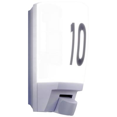 Automatischer Seifenspender mit minimalistischem Design und der Zahl '10' darauf. Ideal für hygienische Anwendungen.