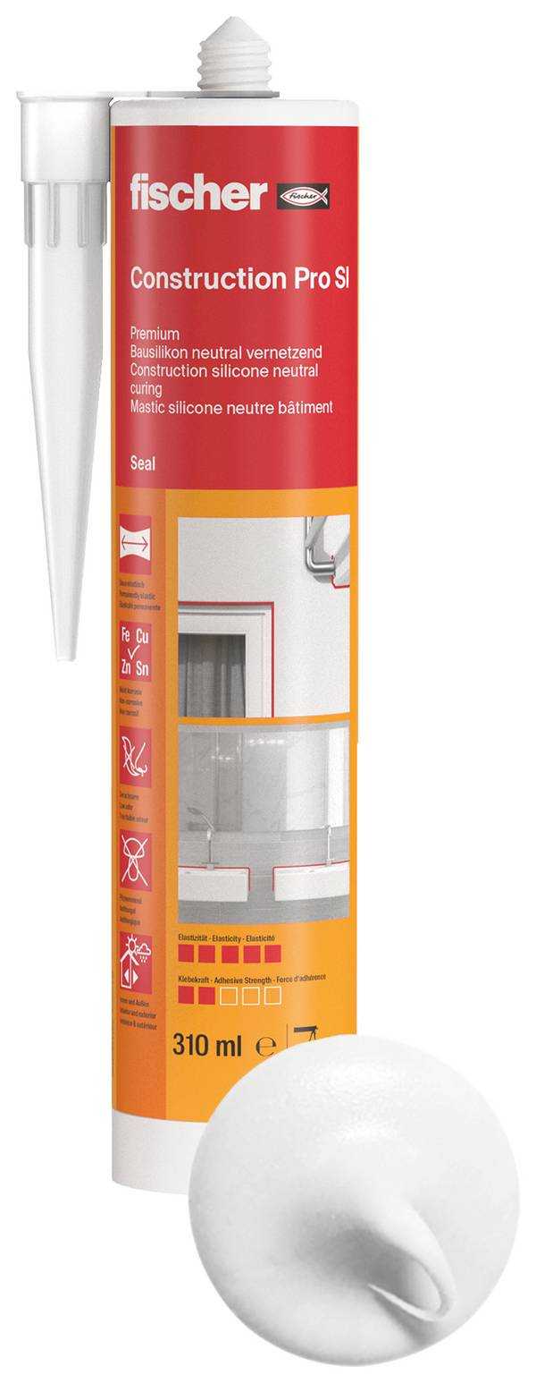 Fischer DBSA Bau-Silikon Herstellerfarbe Weiß 053091 310 ml