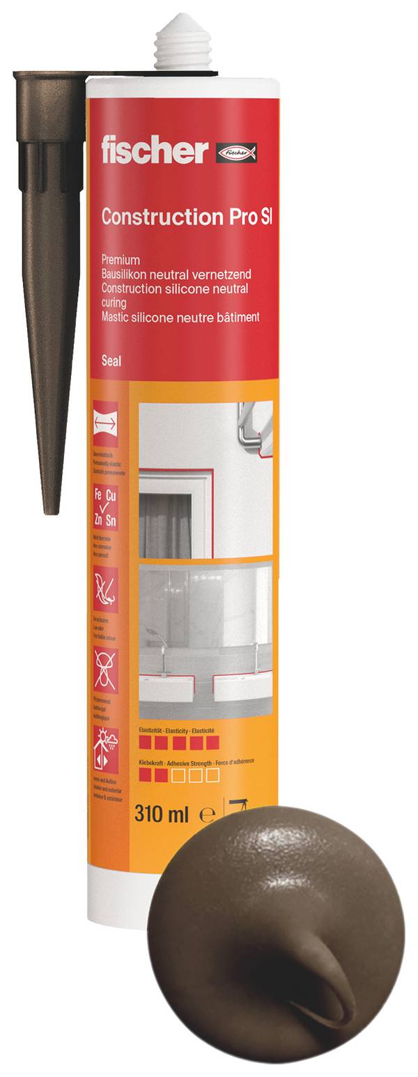 Fischer DBSA Bau-Silikon Herstellerfarbe Braun 053093 310 ml
