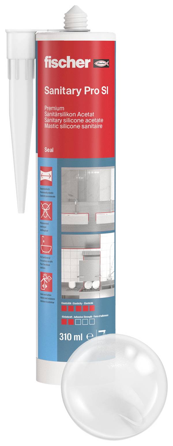 Fischer DSSA Sanitär-Silikon Herstellerfarbe Transparent 053100 310 ml