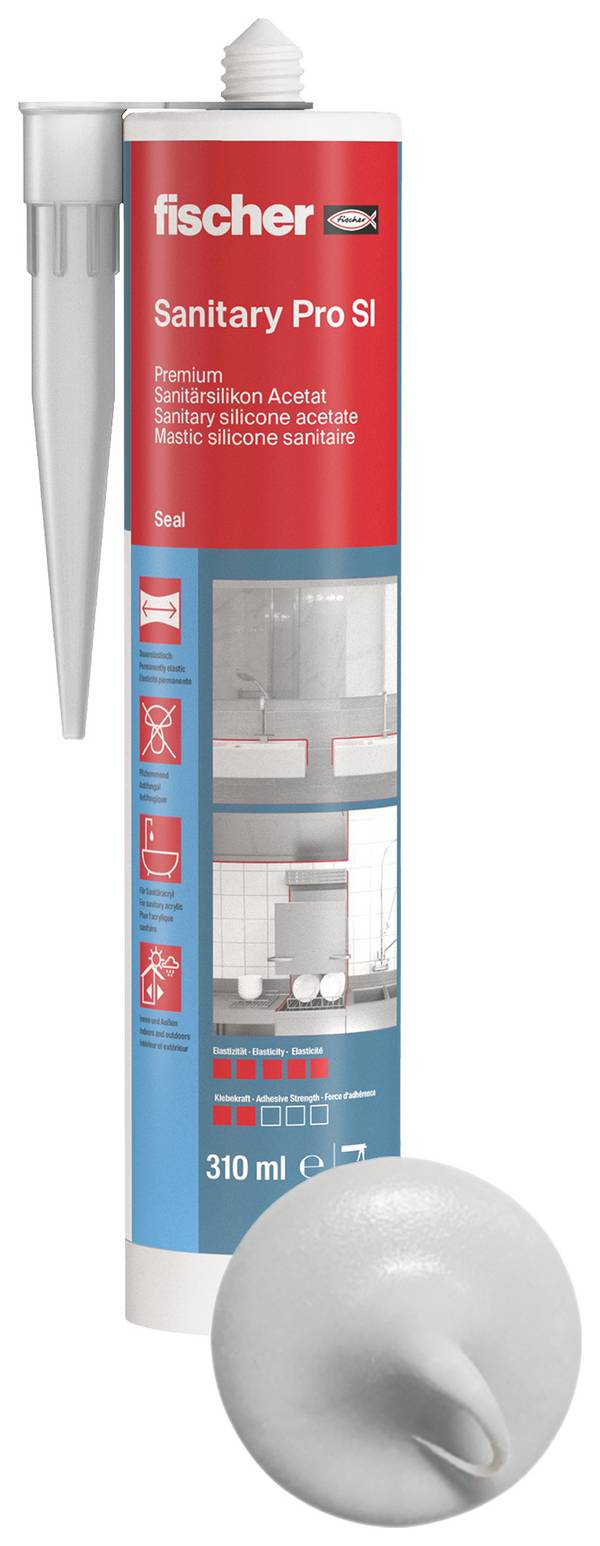 Fischer DSSA Sanitär-Silikon Herstellerfarbe Grau 053102 310 ml