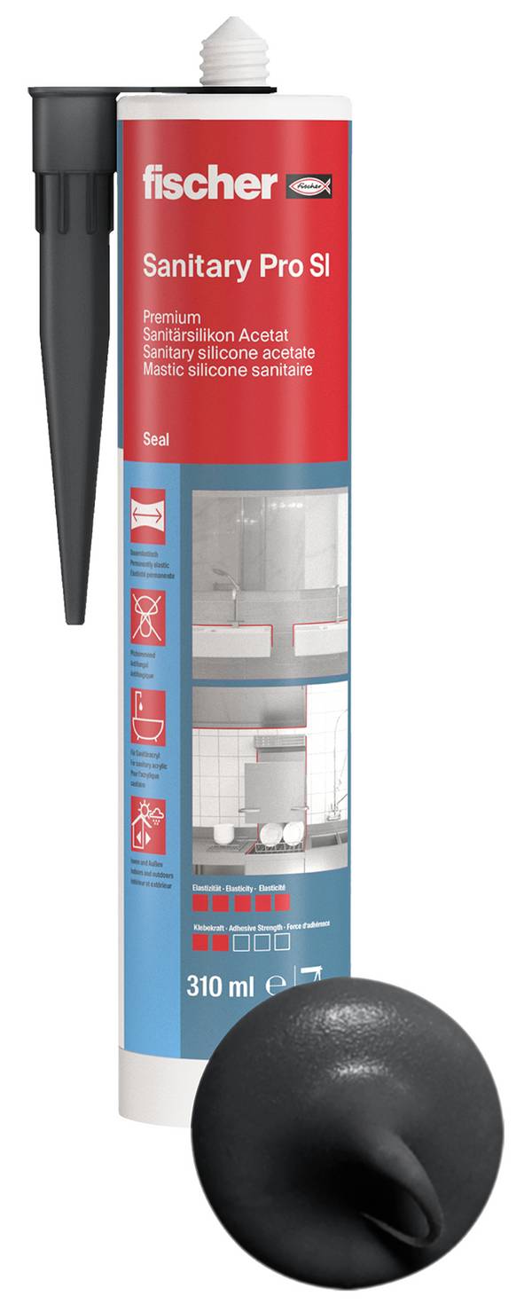 Fischer DSSA Sanitär-Silikon Herstellerfarbe Anthrazit 512211 310 ml