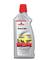 Flasche mit Autopflegeprodukt 'Nigrin Performance Wash & Wax'. Gelber Sportwagen auf Etikett. 2-in-1 Shampoo und Carnauba-Wachs.