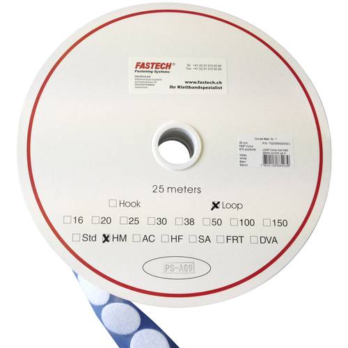 FASTECH® Klettpunkt zum Aufkleben Hotmelt Flauschteil (Ø) 35 mm Weiß 134 Klebepunkte 5 m