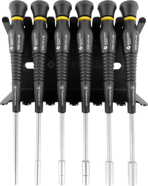 BERNSTEIN Tools for Electronics Bernstein Werkzeugfabrik ESD Schraubendreher-Set 6teilig Außen-Sechskant